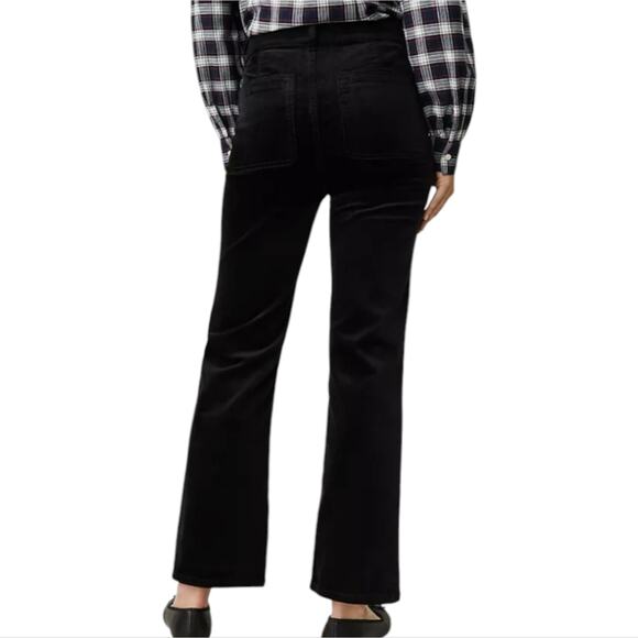 Loft Modern Bootcut Black Velvet Chic Black Flare Pants Size 10 P Petite - Picture 6 of 12
